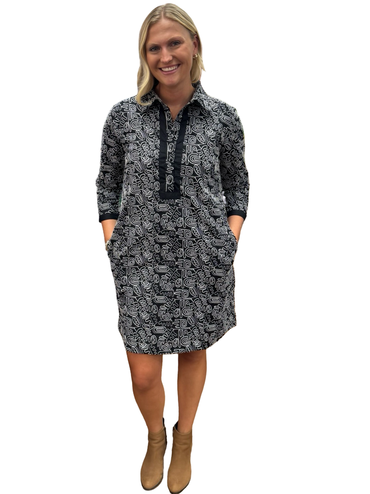The Annika Black Embroidered Cotton Dress