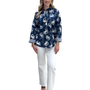 The Avery Top in Blue Crab Cotton