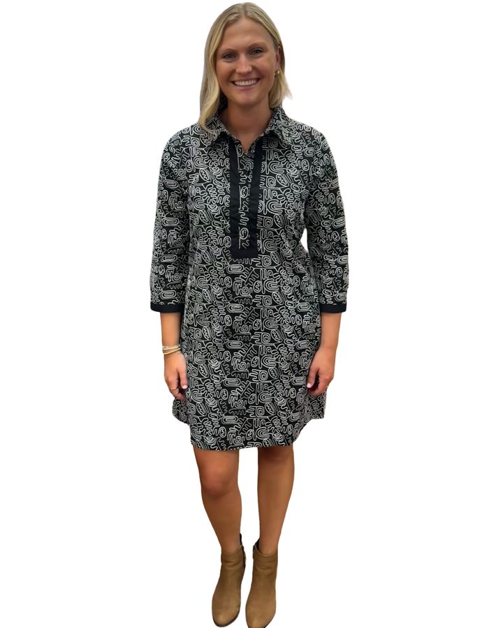 The Annika Black Embroidered Cotton Dress