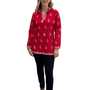The Brie Embroidered Cotton Tunic in Red and White