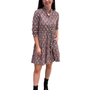 The Hamilton Tie Front Dress in Black and Red Pinwheel Print