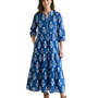 The Campbell Blue White Hand-Block Printed Floral