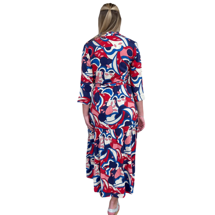 The Camden Abstract Print Sash Tie Dress — view 5