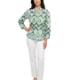 The Addison Purple Green Ikat Button Front Tunic