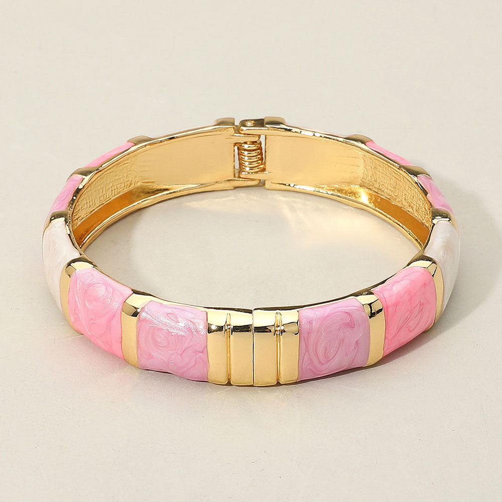 Enamel Bamboo Hinged Bracelet — view 2