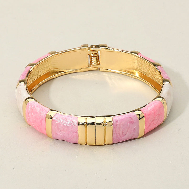 Enamel Bamboo Hinged Bracelet — view 2
