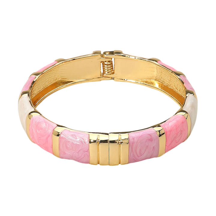 Enamel Bamboo Hinged Bracelet
