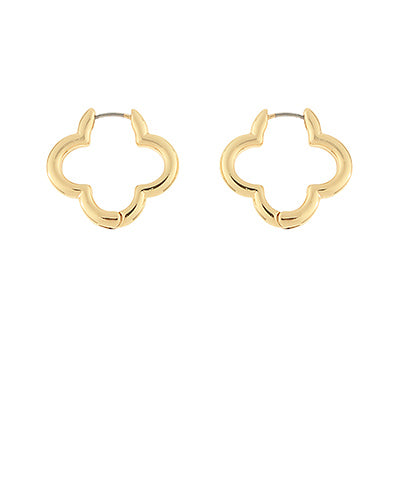Quatrefoil Pin Catch Hoop Earring