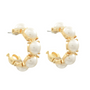 Small Pearl Embellished Hoop Earring
