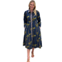 The Marion Button Front Dress in Navy Palm