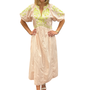 The Gabby Long Cotton Embroidered Dress in Soft Pink Sand