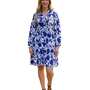 The Bella Ruffle Trim Dress in Purple White