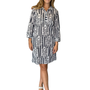 The Lisette Dress in Navy White Floral Stripe