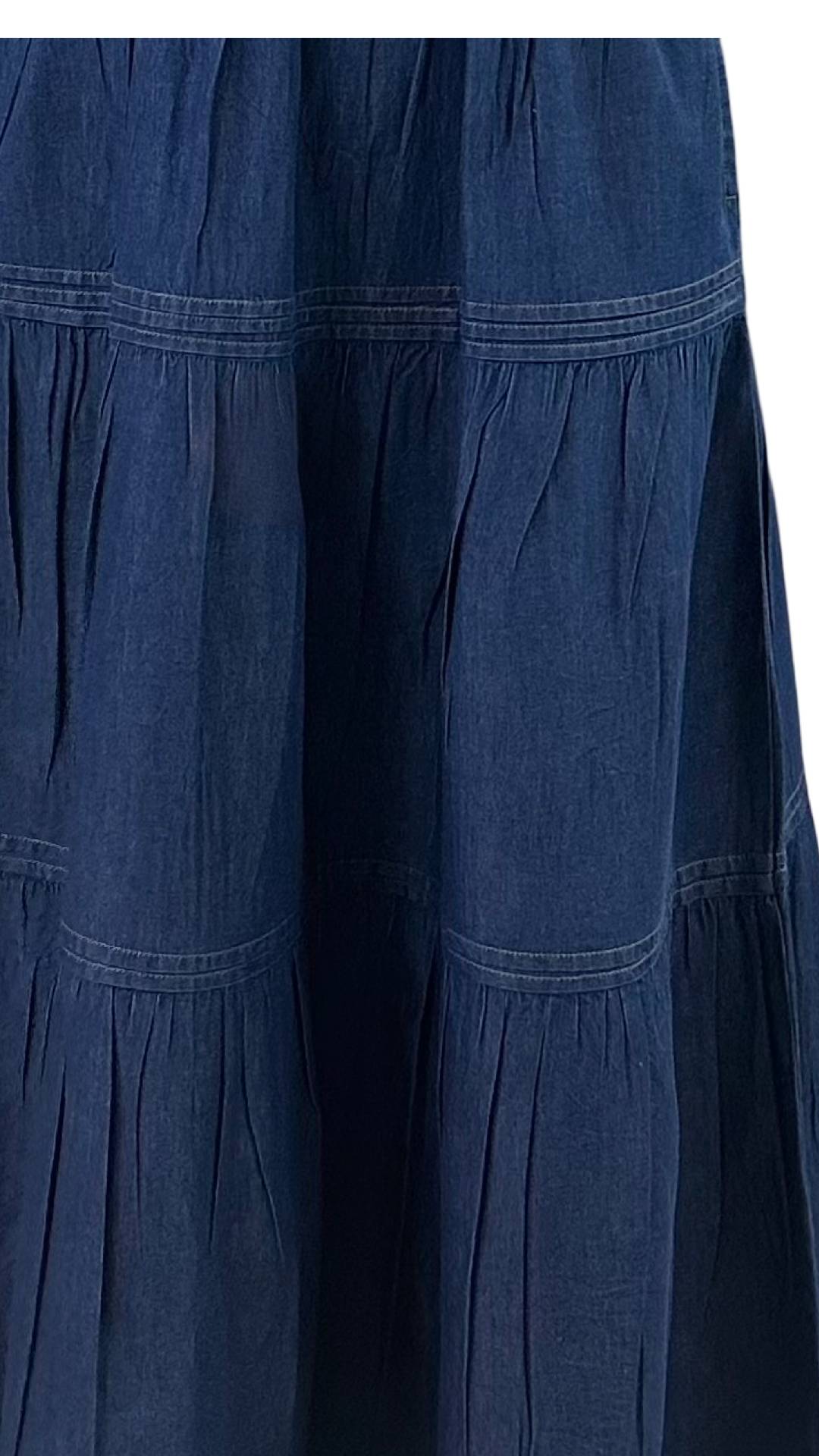The Sydney Cinch Waist Dress in Denim — view 7