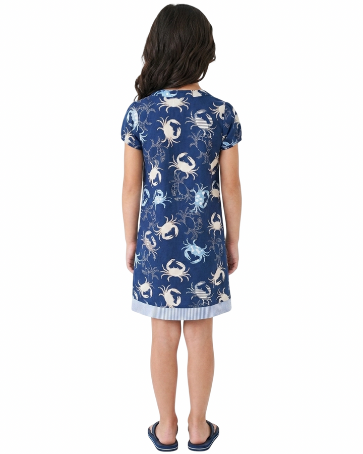 The Michelle Cotton Smocked Neck Short Sleeve Dress for Girl&