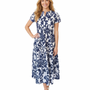 The Sydney Cinch Waist Dress in Blue Floral