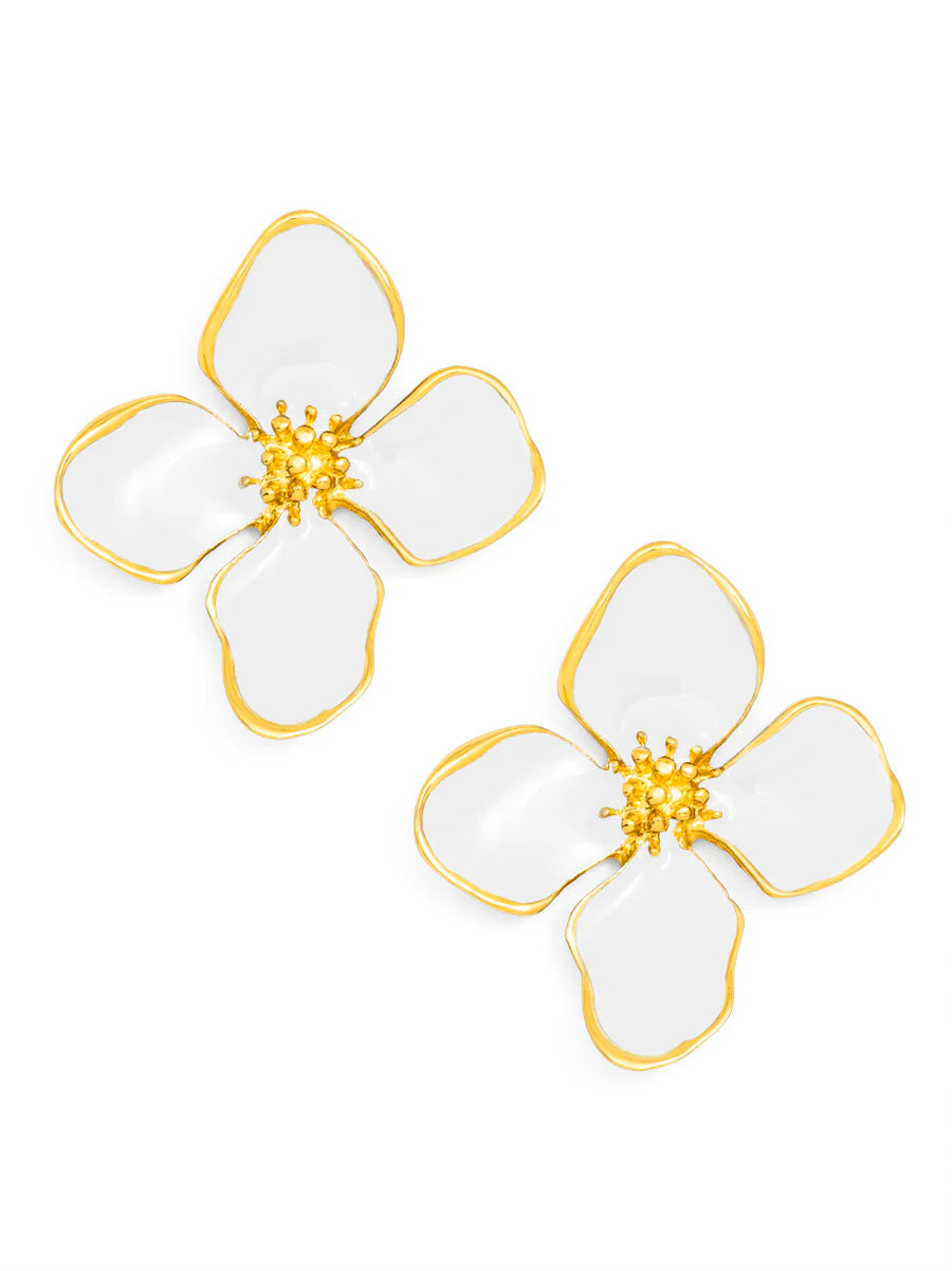 Flower Enamel Stud Earring — view 2