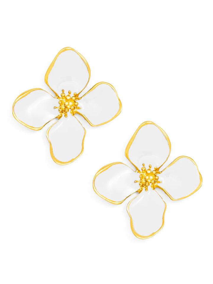 Flower Enamel Stud Earring — view 2