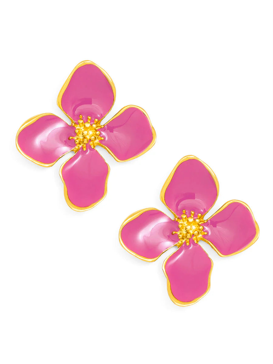 Flower Enamel Stud Earring