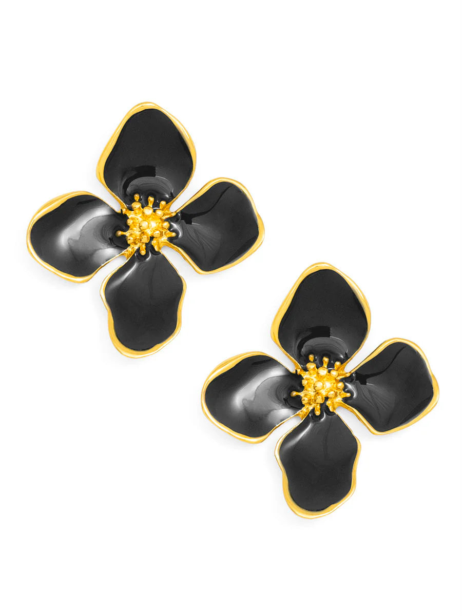 Flower Enamel Stud Earring — view 3