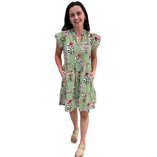 Tinley · Green Striped Floral