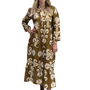 The Addison Dress in Brown and Gold
