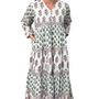 The Frances Cotton Maxi Dress in Pink and White