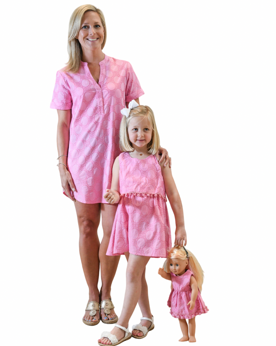 Pretty in Pink Pom Pom Embroidered Dress for Girls