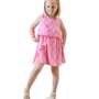 Pretty in Pink Pom Pom Embroidered Dress for Girls