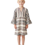 The Neely Girl's Embroidered Jacquard Tunic Dress White and Black Stripe