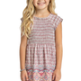 The Cloey Smocked Dress For Girls in Coral