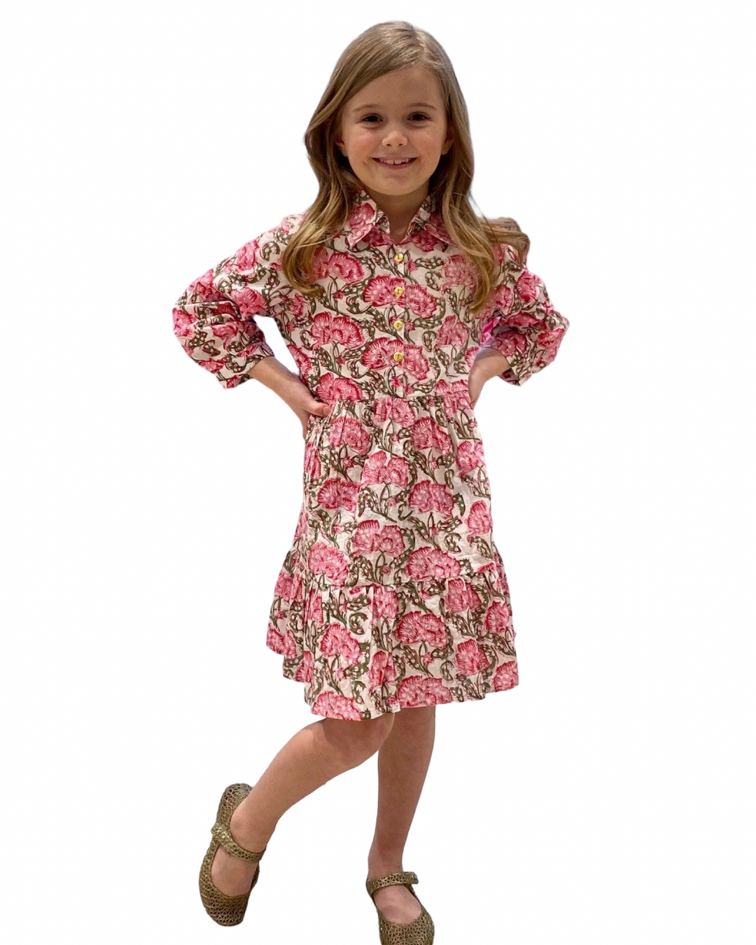 The Nicolette Floral Print Cotton Dress for Girls