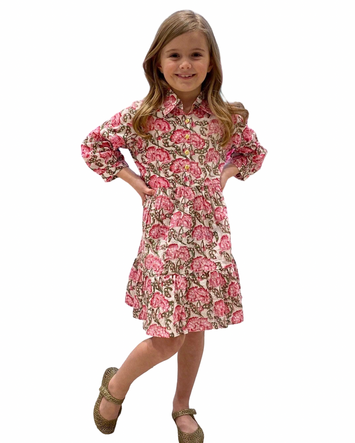 The Nicolette Floral Print Cotton Dress for Girls