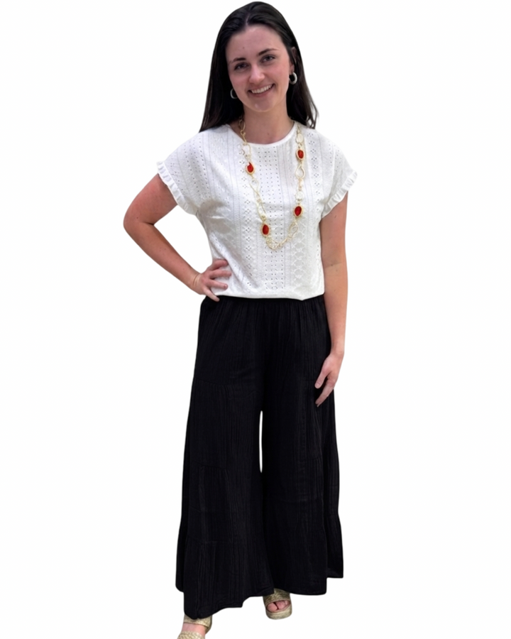 The Nadia Tiered Solid Palazzo Pant (4 color options)