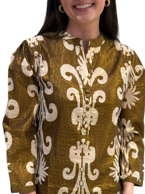 The Addison Top in Brown Gold Metallic — view 2