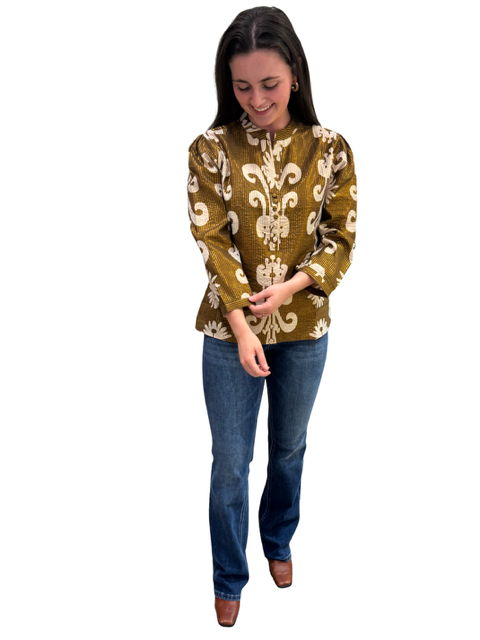The Addison Top in Brown Gold Metallic — view 4
