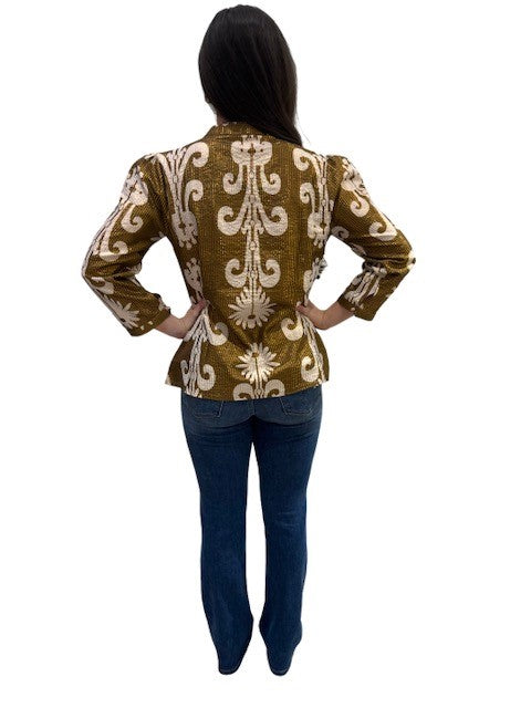 The Addison Top in Brown Gold Metallic — view 3
