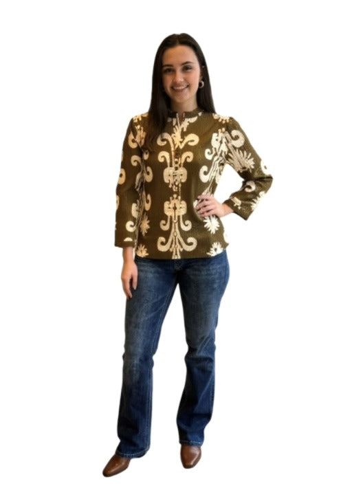 The Addison Top in Brown Gold Metallic