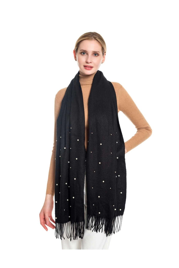 Pearl Embellished Oblong Scarf — view 4