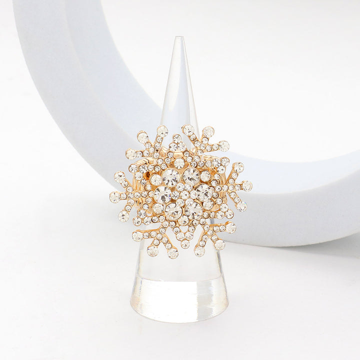 Stone Snowflake Pointed Stretch Ring