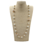 Long Pearl Filigree Ball Necklace in Gold