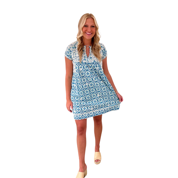 The Key Biscayne Embroidered Cotton Dress — view 12