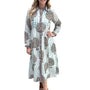 The Marion Hand Block Printed Dress in Aqua Floral