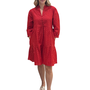 The Preston 3/4 Sleeve Dress in Red and Silver