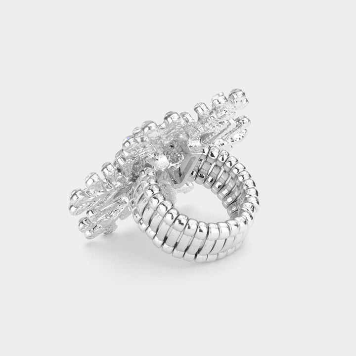 Bubble Stone Snowflake Stretch Ring — view 6