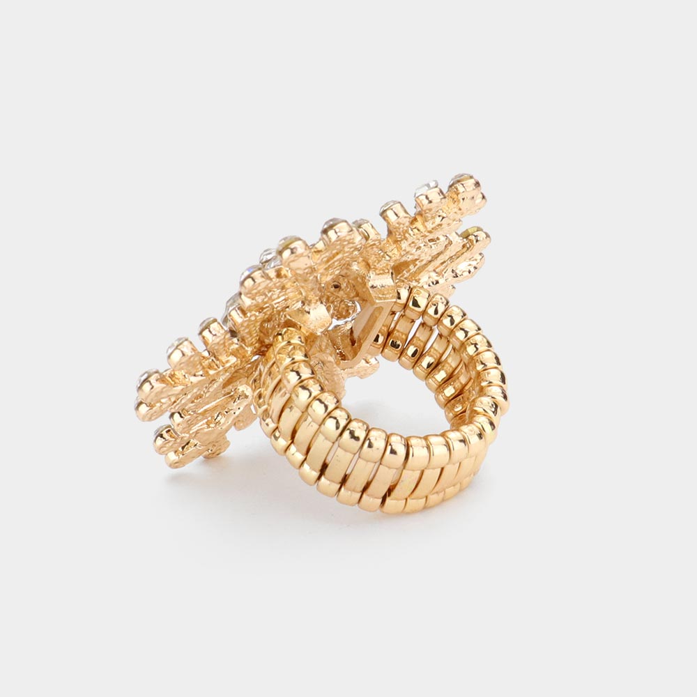 Bubble Stone Snowflake Stretch Ring — view 3