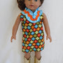 Floral Print Doll Dress with Chevron Ruffle Trim