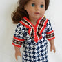Navy and White Houndstooth Doll Dress