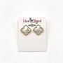 Gold Mother of Pearl Clover Stud Earring