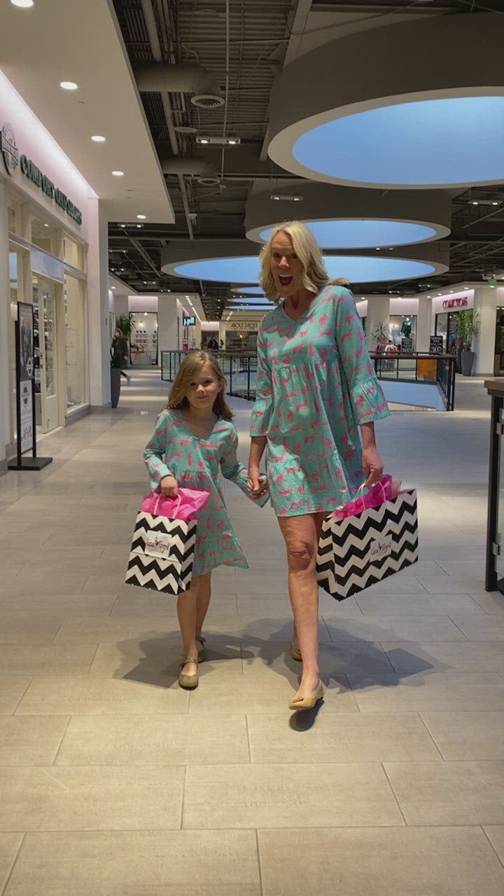 The Playa Turquoise and Pink Cheetah Print Dress for Girls